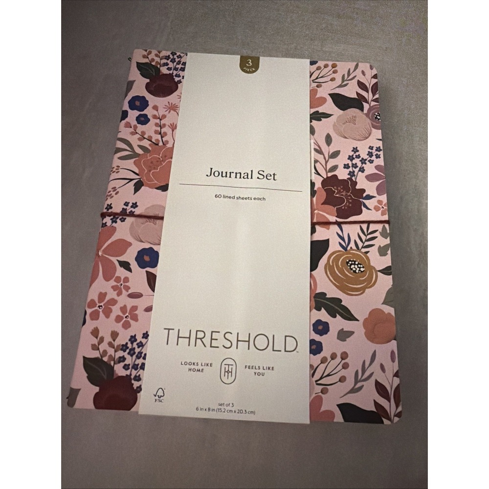 Threshold Journal Set 3 Pack 60 Sheets Each Hardcover Notebooks New